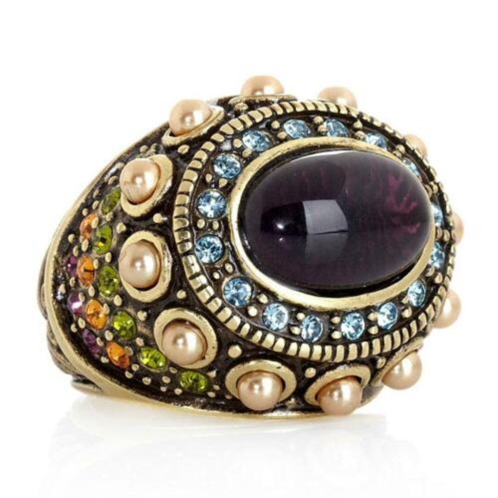 Heidi Daus statement ring "Rhapsody in Hues" size 7